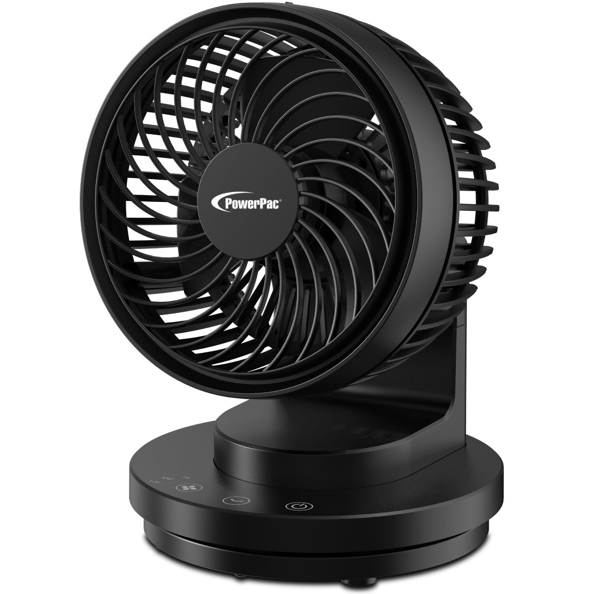 6" Table Fan – USB, Air Circulator, Strong Airflow, Adjustable Tilt, Oscillation, Sturdy & Durable, 3-Speed, black, PPUF237