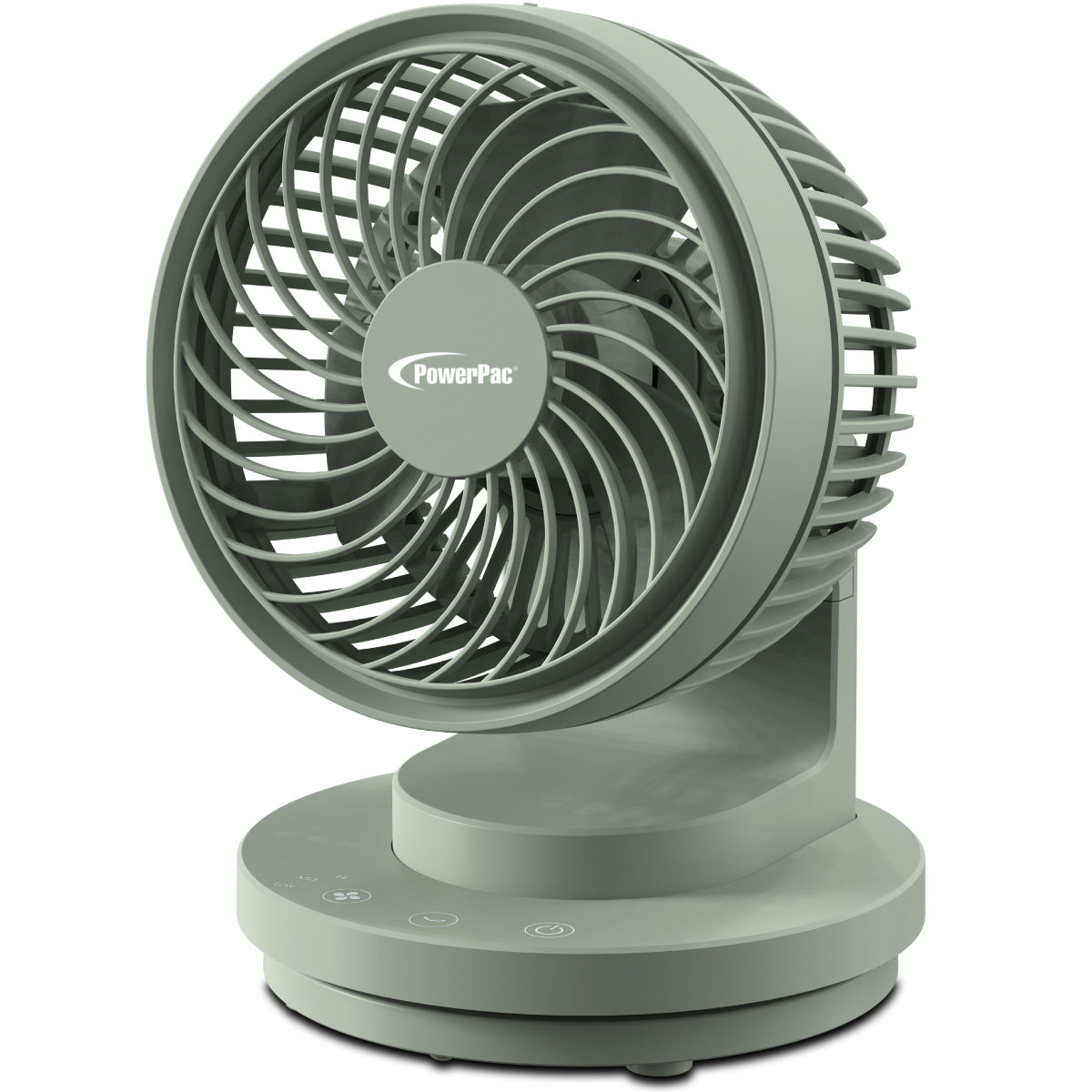 6" USB Portable Desk Fan – Air Circulator, 3 Speeds, Oscillation, 90-degree Tilt Adjustable, PPUF237 Green