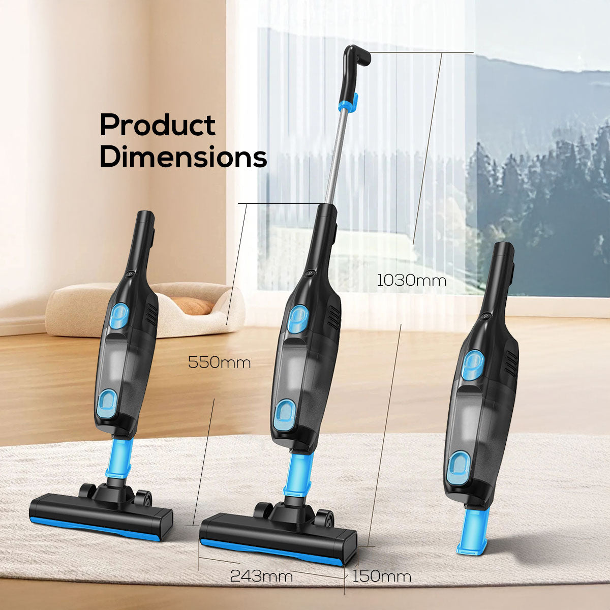 Handheld vacuum cleaner, Stick Vacuum Cleaner, Bagless Vacuum Cleaner with HEPA filter 600 Watts (PPV600A)