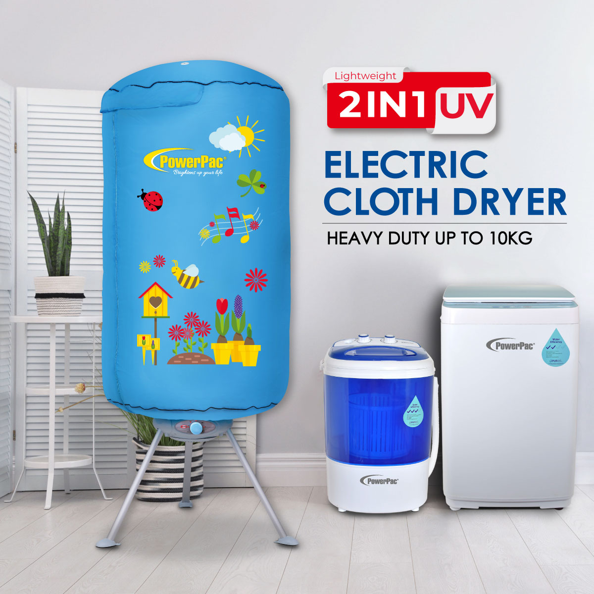 Portable Clothes dryer, Electric clothes dryer, Baby Clothes  Dryer With UV Light - 900Watts(PPV636)