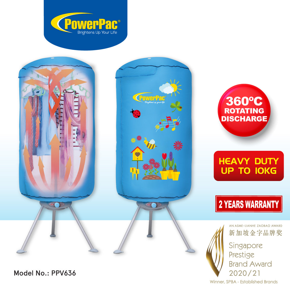 Portable Clothes dryer, Electric clothes dryer, Baby Clothes  Dryer With UV Light - 900Watts(PPV636)