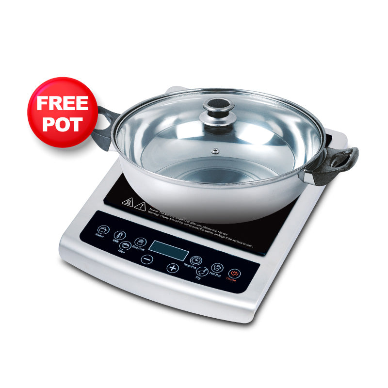 Induction Cooker Steamboat with Stainless Steel Pot &amp; Overheat Protection (PPIC848)