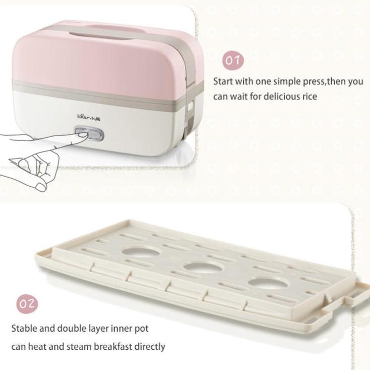 Bear Portable Electric Heating Lunch Box 1.0L Multi Pot (DFH-B10J2) - PowerPacSG