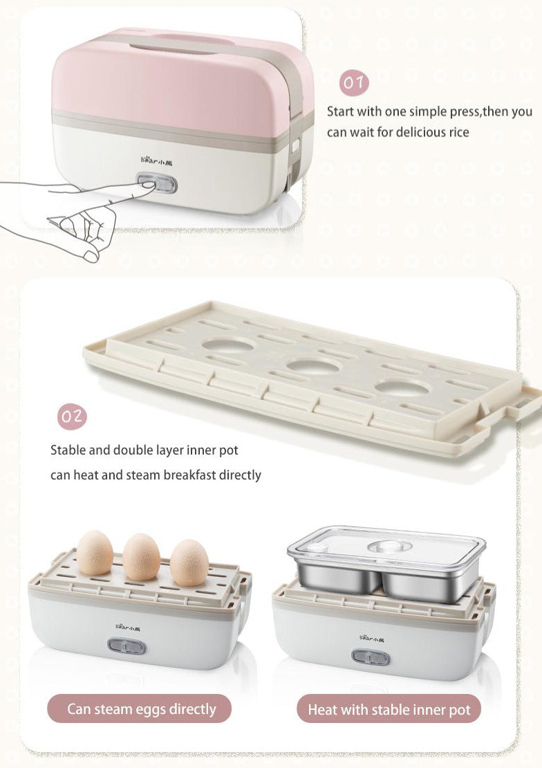 Bear Portable Electric Heating Lunch Box 1.0L Multi Pot (DFH-B10J2) - PowerPacSG