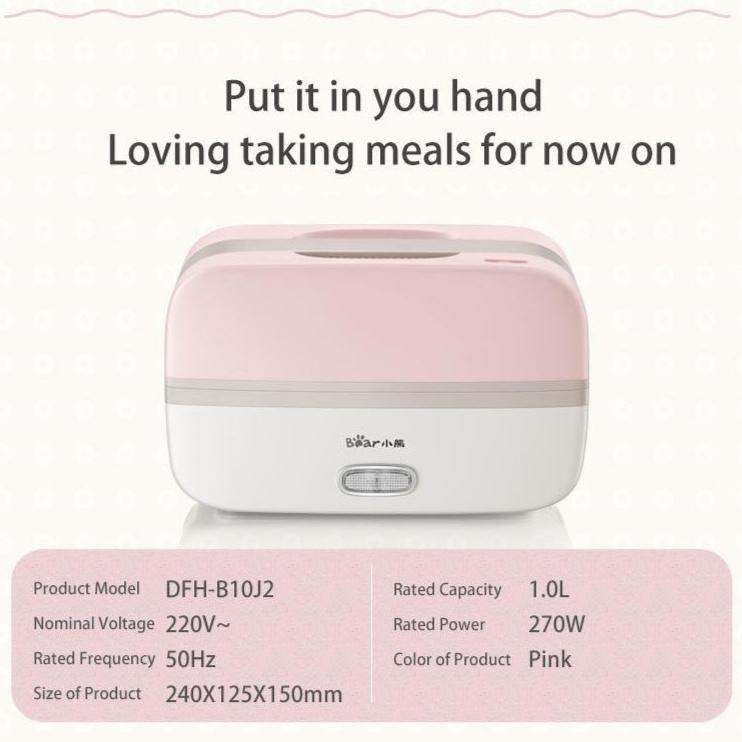 Bear Portable Electric Heating Lunch Box 1.0L Multi Pot (DFH-B10J2) - PowerPacSG