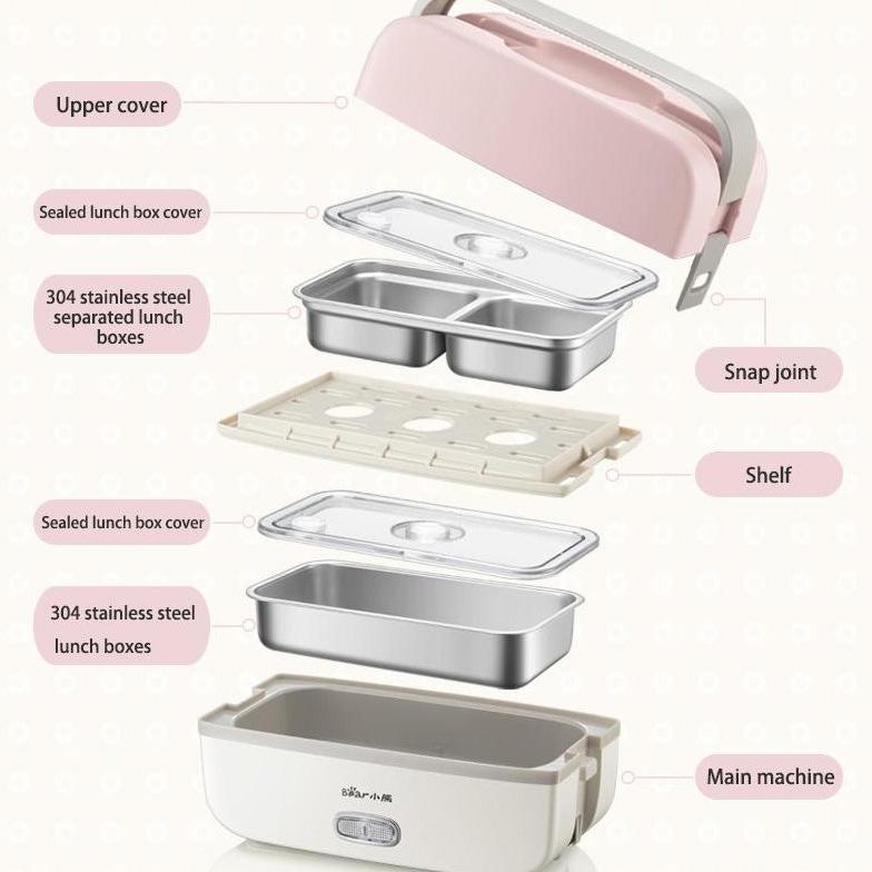 Bear Portable Electric Heating Lunch Box 1.0L Multi Pot (DFH-B10J2) - PowerPacSG