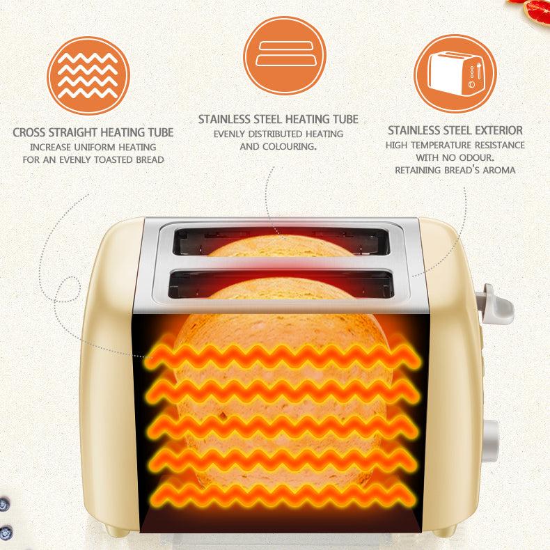 Bear 2 Slice Pop-up Bread Toaster (DSL-A02W1) - PowerPacSG