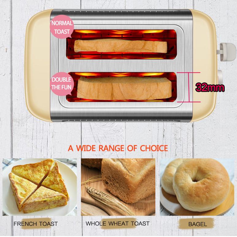Bear 2 Slice Pop-up Bread Toaster (DSL-A02W1) - PowerPacSG