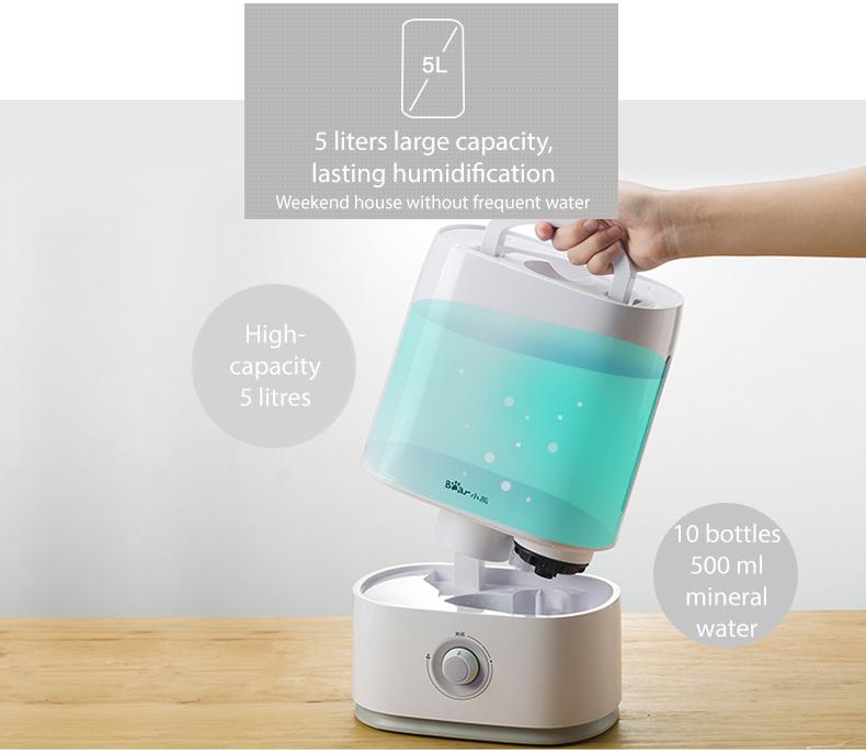 Bear 2 in 1 Humidifier & Water Air Purifier 5L Large Capacity Desktop Dual Purification Aroma Diffuser (JSQ-C50Q1) - PowerPacSG