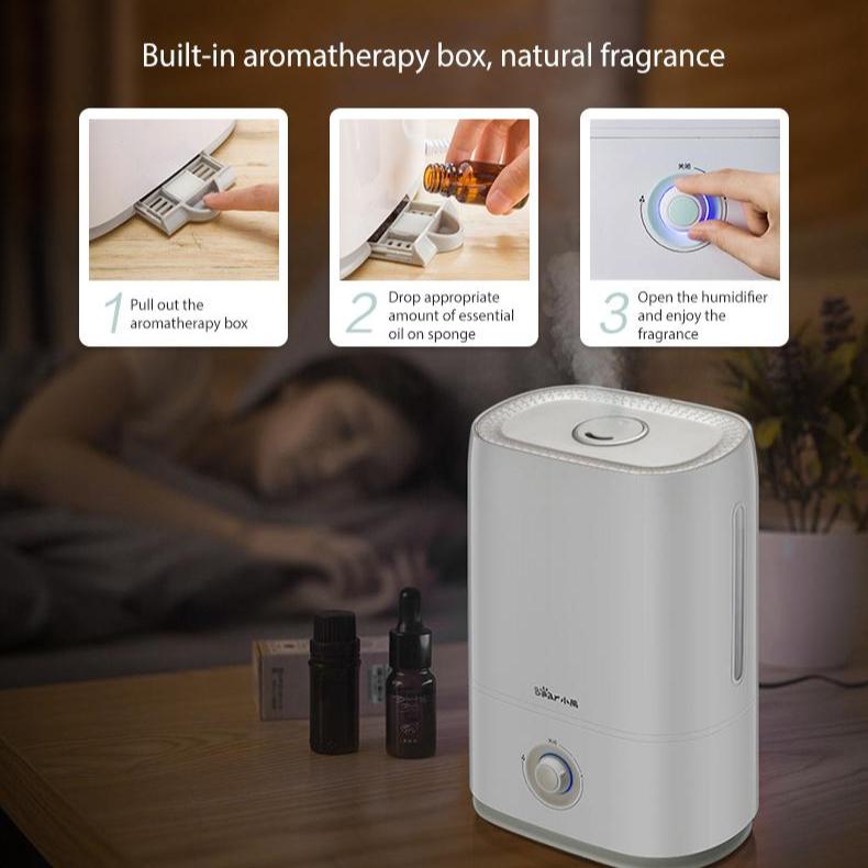 Bear 2 in 1 Humidifier & Water Air Purifier 5L Large Capacity Desktop Dual Purification Aroma Diffuser (JSQ-C50Q1) - PowerPacSG
