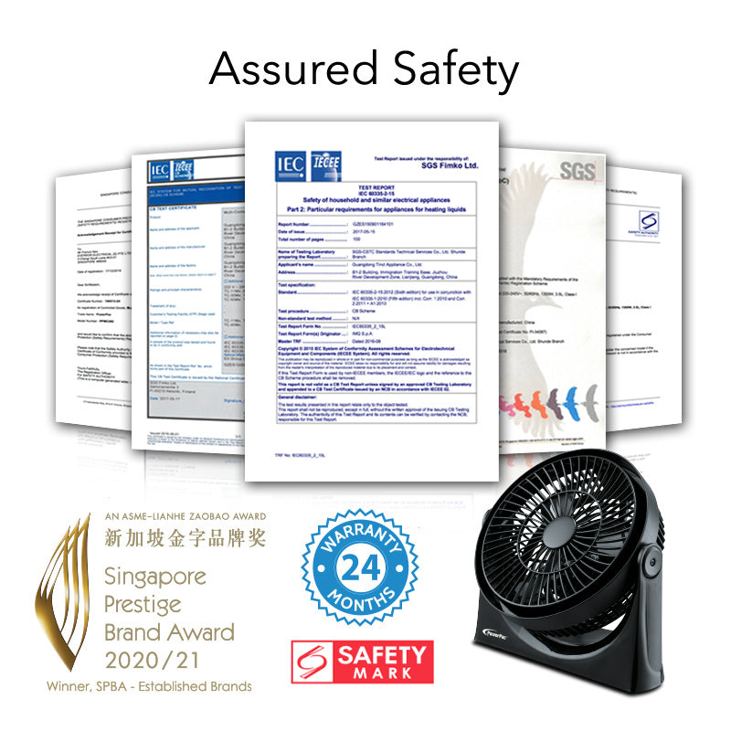 9" Air Circulator Fan – High Velocity, Powerful Airflow, Adjustable Tilt, Thermal Fuse Protection, 3-Speed, black, PP2809