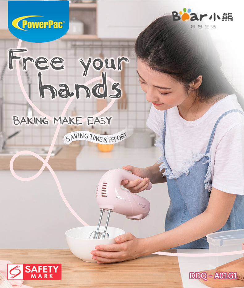Bear Hand Mixer With 5 Speeds &amp; Eject Function (DDQ-A01G1) - PowerPacSG