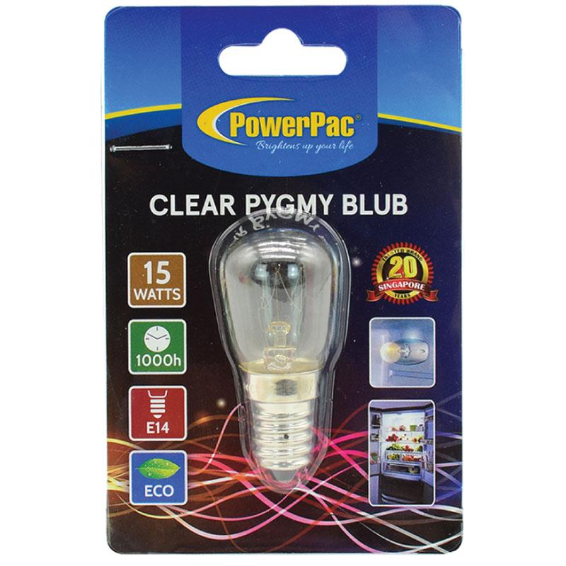 3 Pieces x PowerPac 15W E14 Clear pygmy bulb warm white (E1415) - PowerPacSG