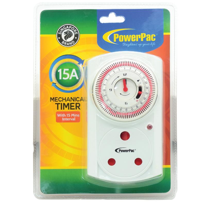 Mechanical 24hrs Timer plug for 15A Plug (FDD50-AS1) - PowerPacSG