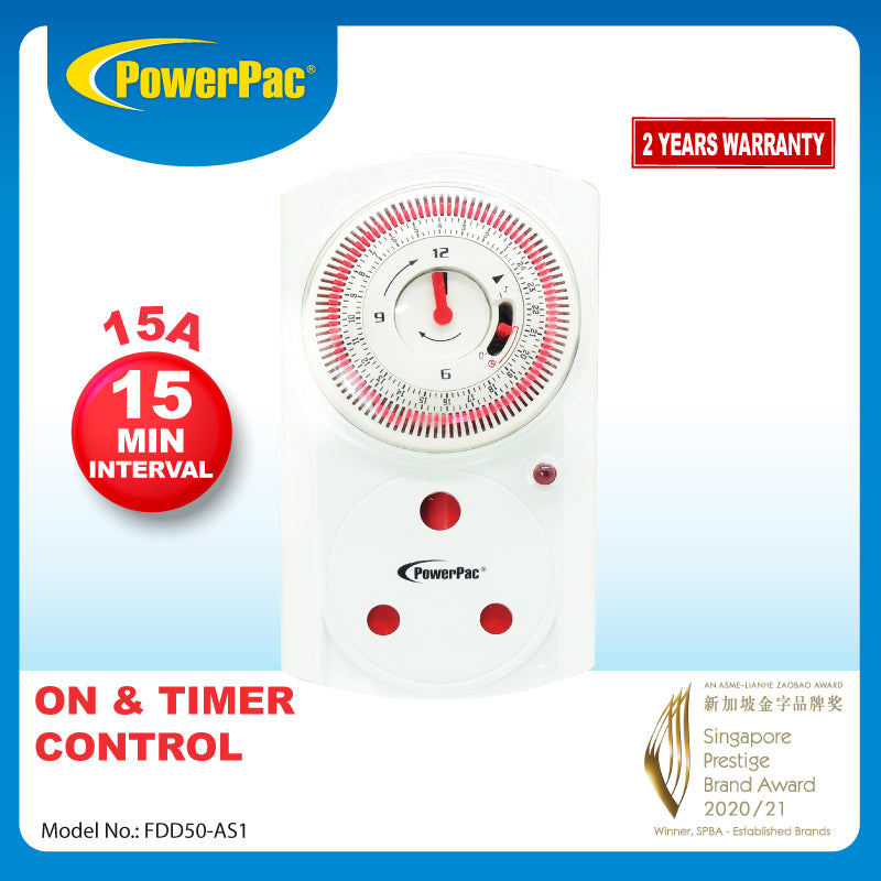 24 hrs Timer, 15 amp Timer, Timer Mechanical plug for Air Con (FDD50-AS1)