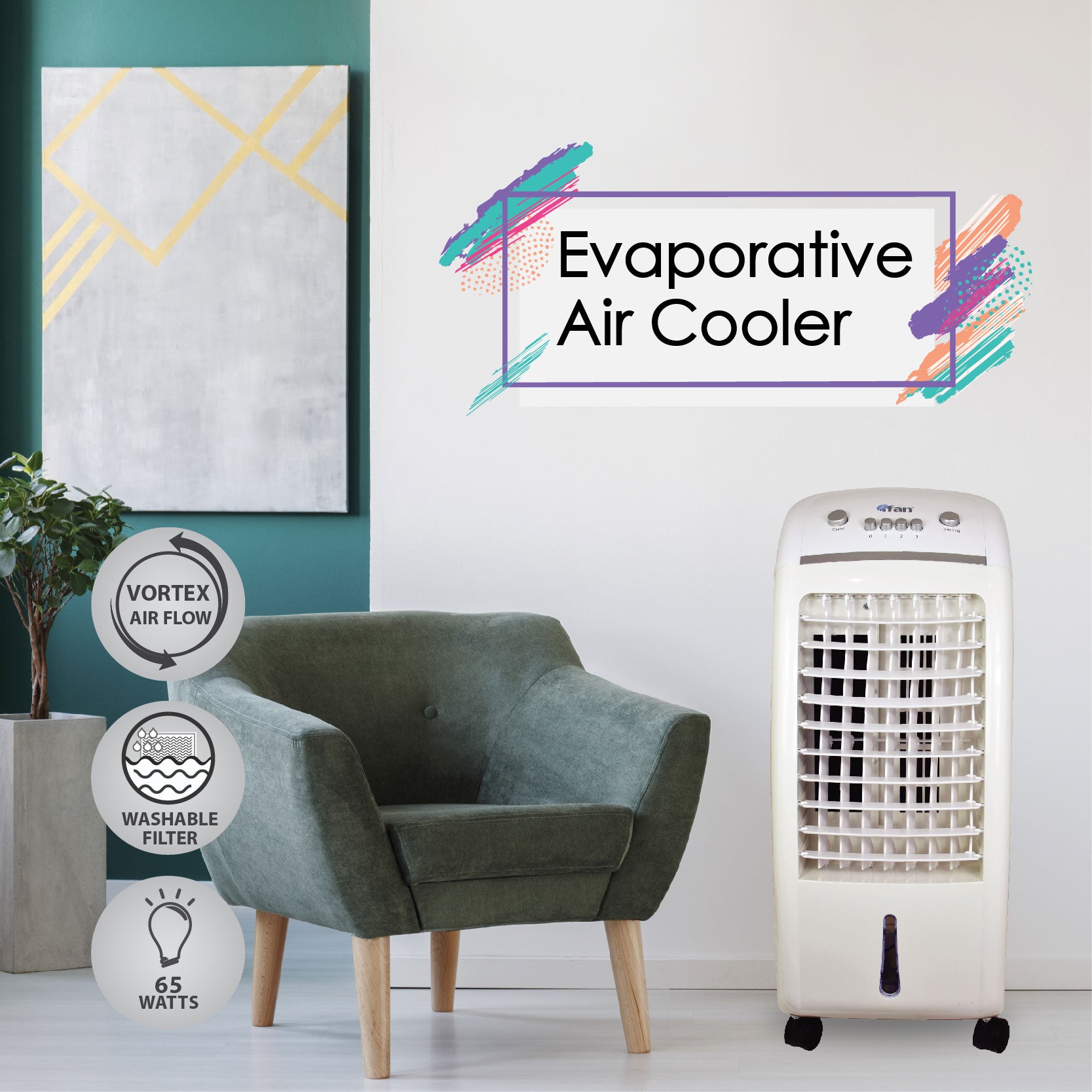 iFan Air Cooler Evaporative with Built-in Ionizer (IF7310) - PowerPacSG