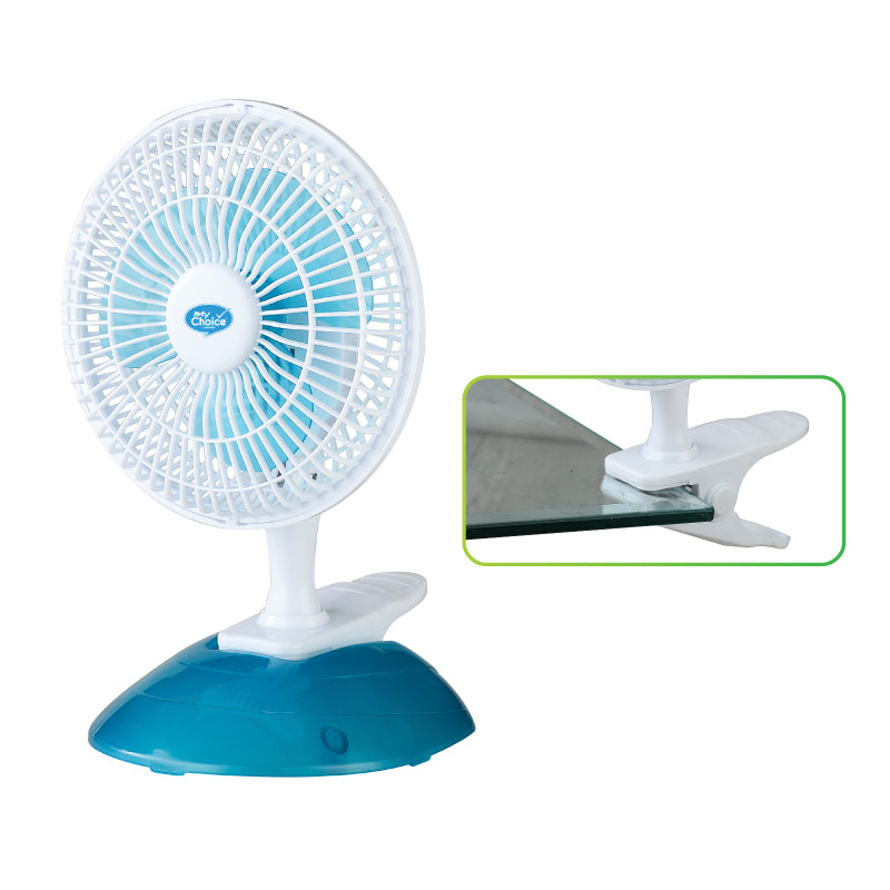 My Choice 6" Clip & Table Fan – Strong Wind, 2 Speed Settings, Portable, MC202