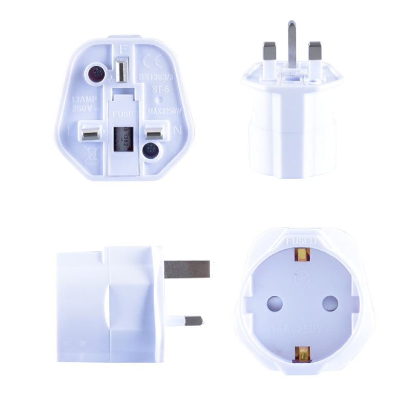 Travel Adapter for Europe 2 pin, 2 pin to 3 Pin Adapter (PMS9680)
