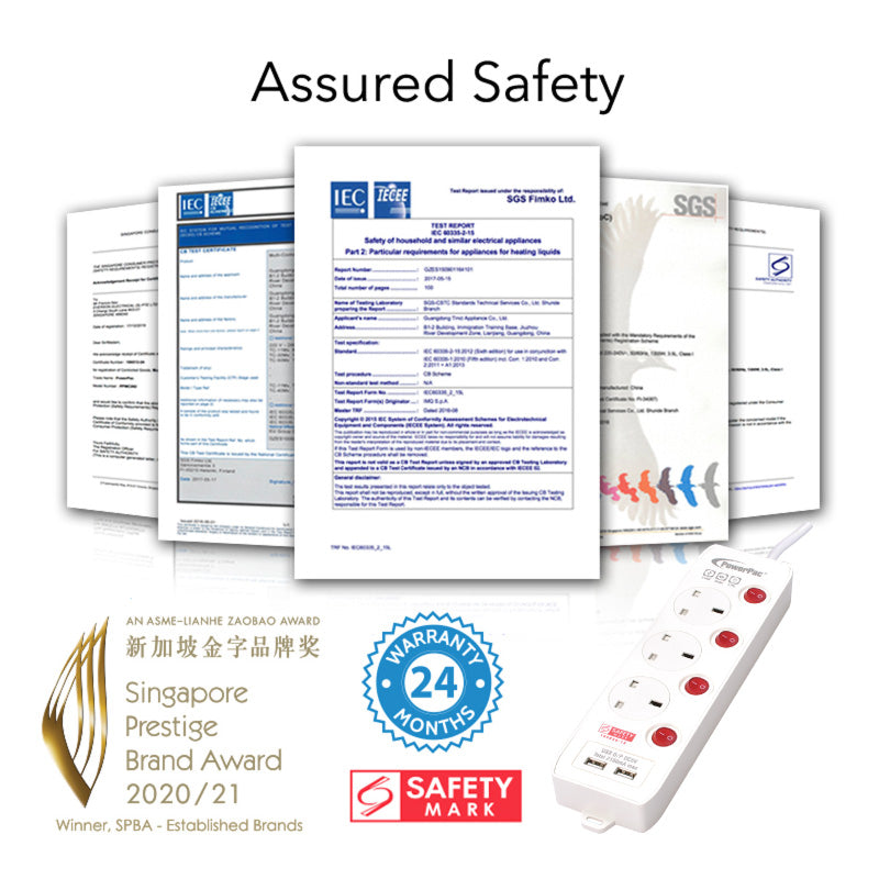 Extension Cord, Extension Socket, Power Cord 3 Metre 3 way with Dual USB Charger (PP133U)