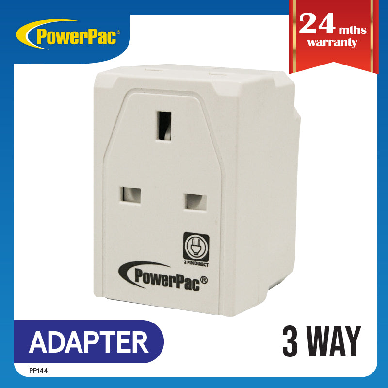 Adapter with 3-Pin Plug – 3-Way 3-Pin Sockets, PP144