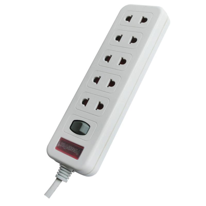 2-PIN 5 way Extension cord with Safety shutter (PP262N) - PowerPacSG