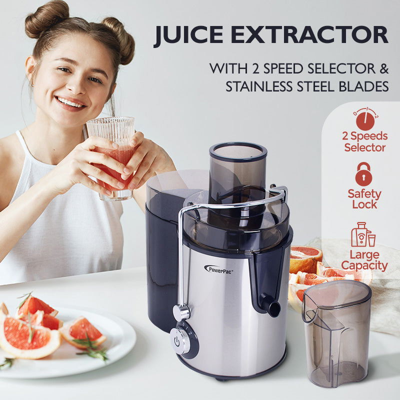 Juice Extractor with 2 Speed Selector and Stainless Steel Blades (PP3405) - PowerPacSG