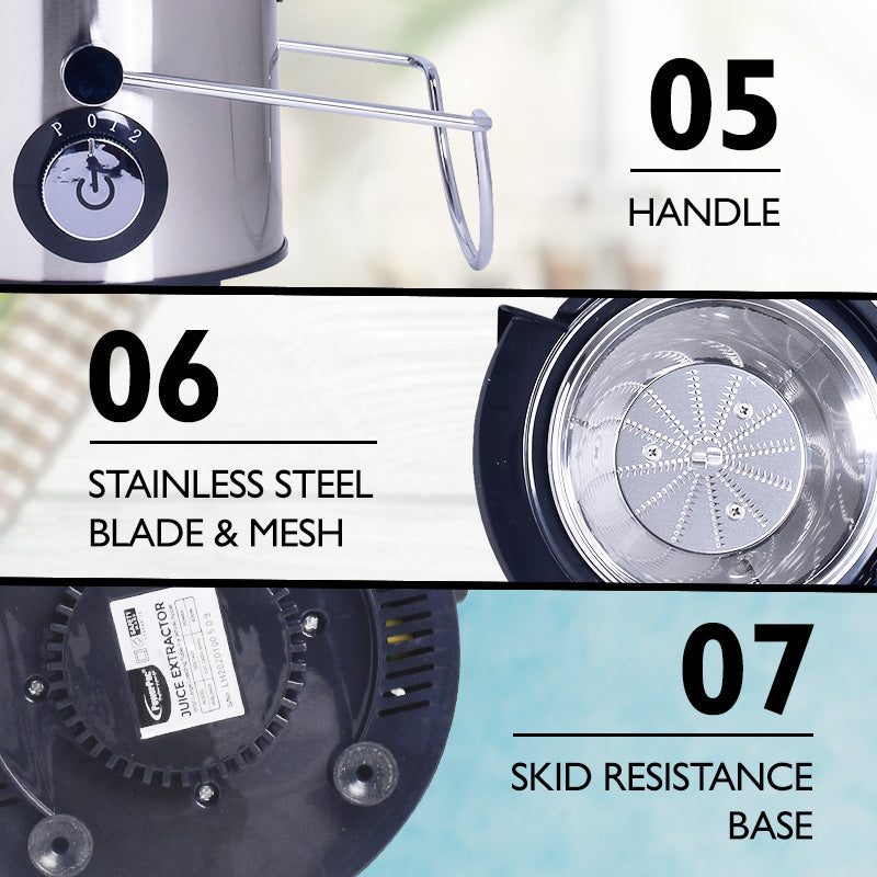 Juice Extractor with 2 Speed Selector and Stainless Steel Blades (PP3405) - PowerPacSG