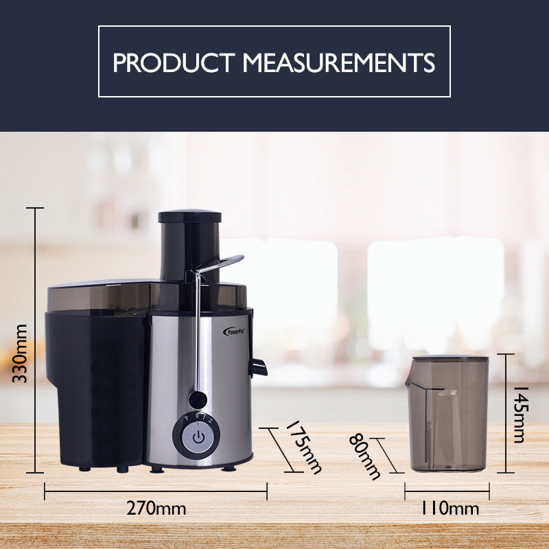 Juice Extractor with 2 Speed Selector and Stainless Steel Blades (PP3405) - PowerPacSG