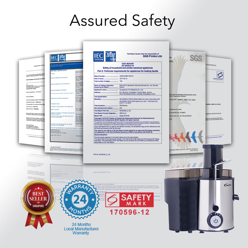 Juice Extractor with 2 Speed Selector and Stainless Steel Blades (PP3405) - PowerPacSG