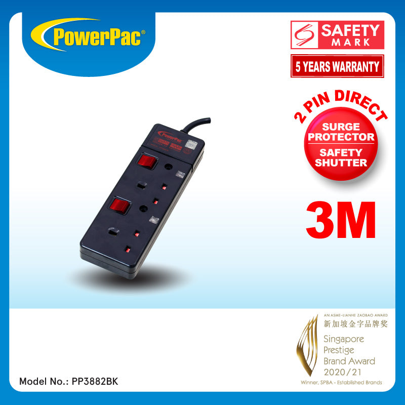 Extension Cord, Extension Socket, Power Cord, Power Extension 3 Meter (PP3882BK)