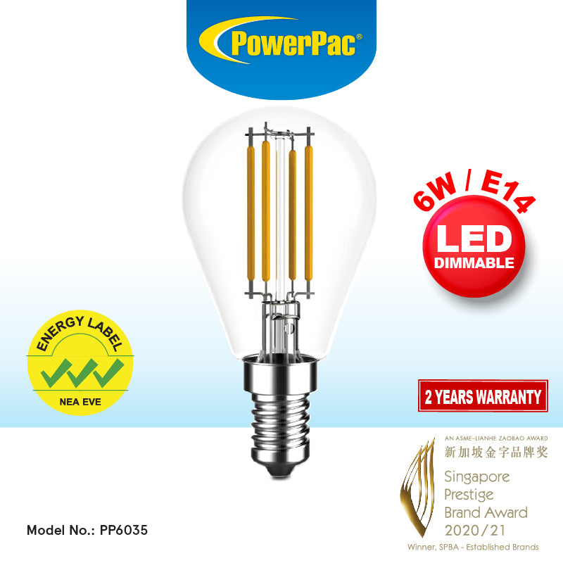 LED Bulb, Pin Pong Bulb, LED Light 6W E14 Warm White(PP6035)