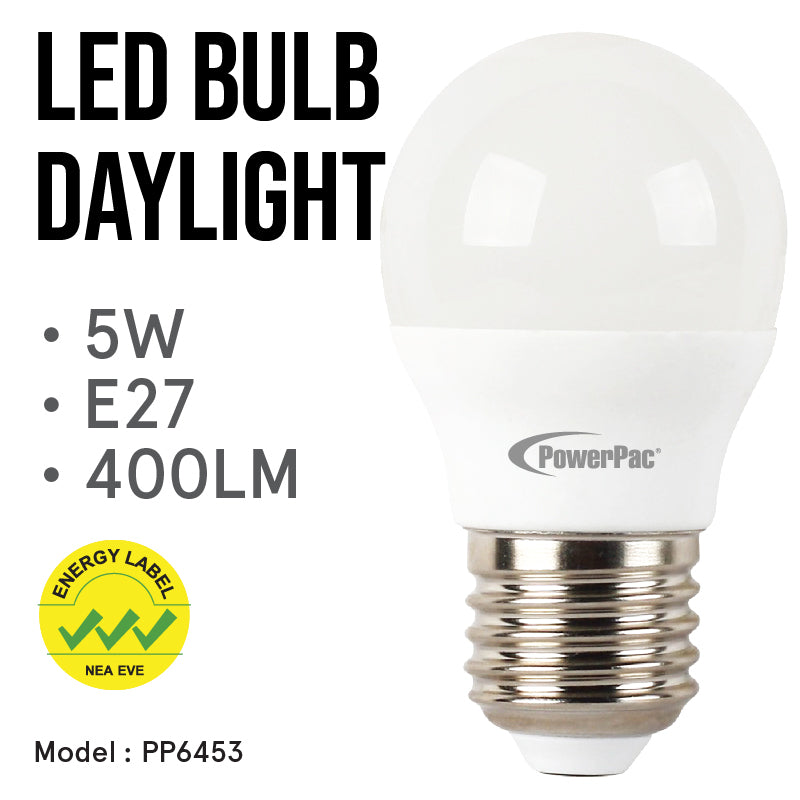 LED Bulb, Pin Pong Bulb 5W E27 400LM Daylight (PP6453)