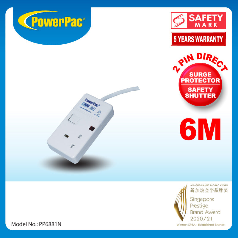 Extension Socket Extension Cord, Power Cord, Power Extension 1 way 6 meter (PP6881N)