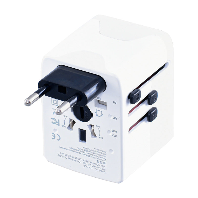 Universal Travel Adapter + USB Smart & Fast Charger – Multi Sockets & Plugs, Neon LED, PP7980