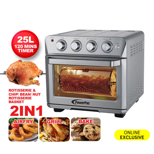 25L Air Fryer Oven With Rotisseries, Air Fryer Basket & Bin (PPAF535