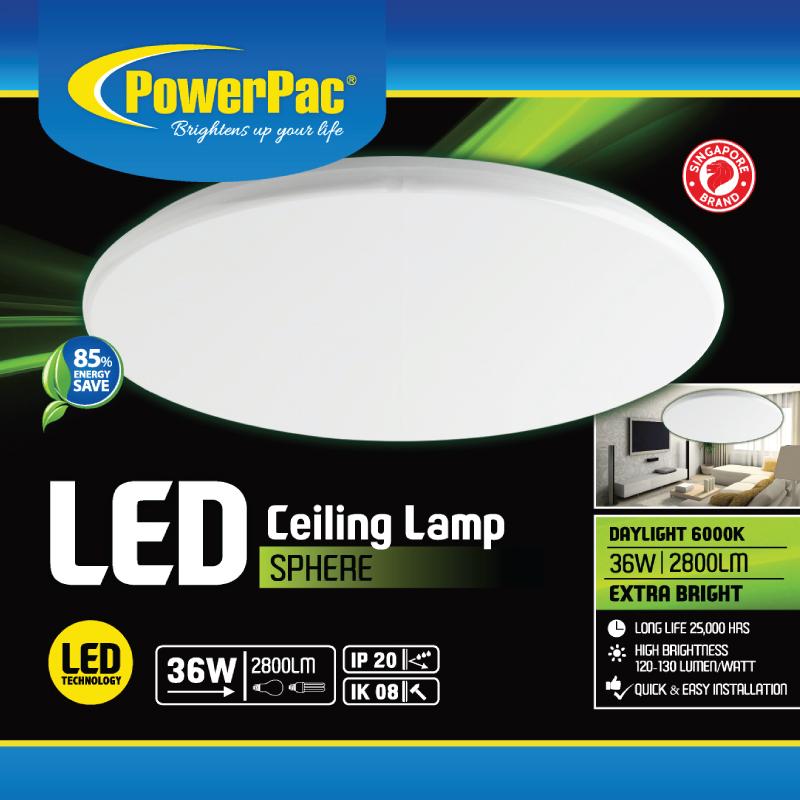 36W LED Ceiling Lamp SPHERE Daylight (PPC480) - PowerPacSG