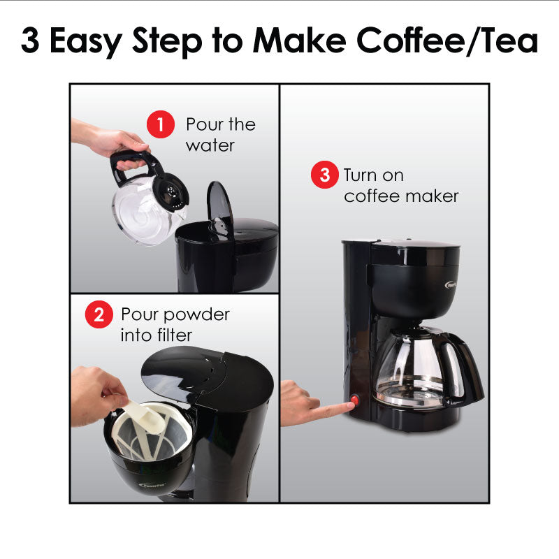 1.25L Coffee Maker with Drip Style Coffee Machine (PPCM302) - PowerPacSG