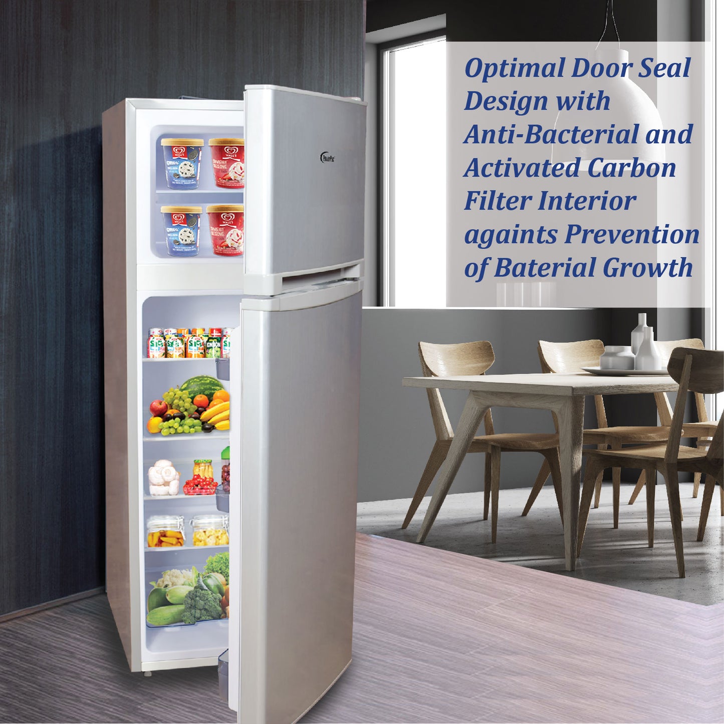 170L 2 Door Mini Fridge with Freezer (PPF170) - PowerPacSG