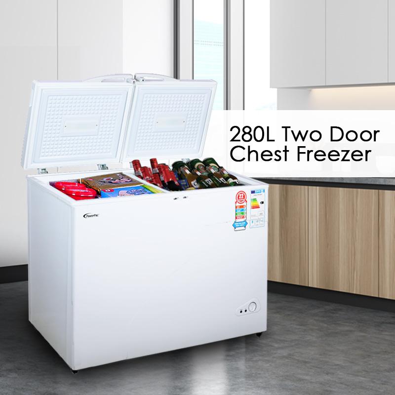 280L 2 Door Chest Freezer CFC Free, Chiller &amp; Freezer 280L (PPFZ280) - PowerPacSG
