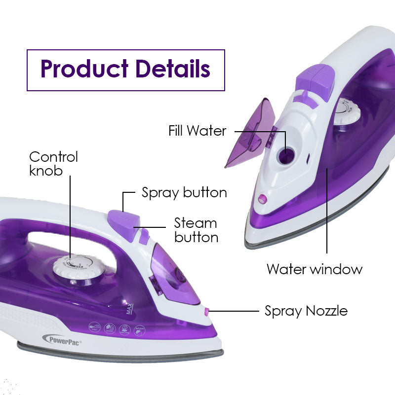 Cordless Iron with Steam & Spray (PPIN1014) - PowerPacSG
