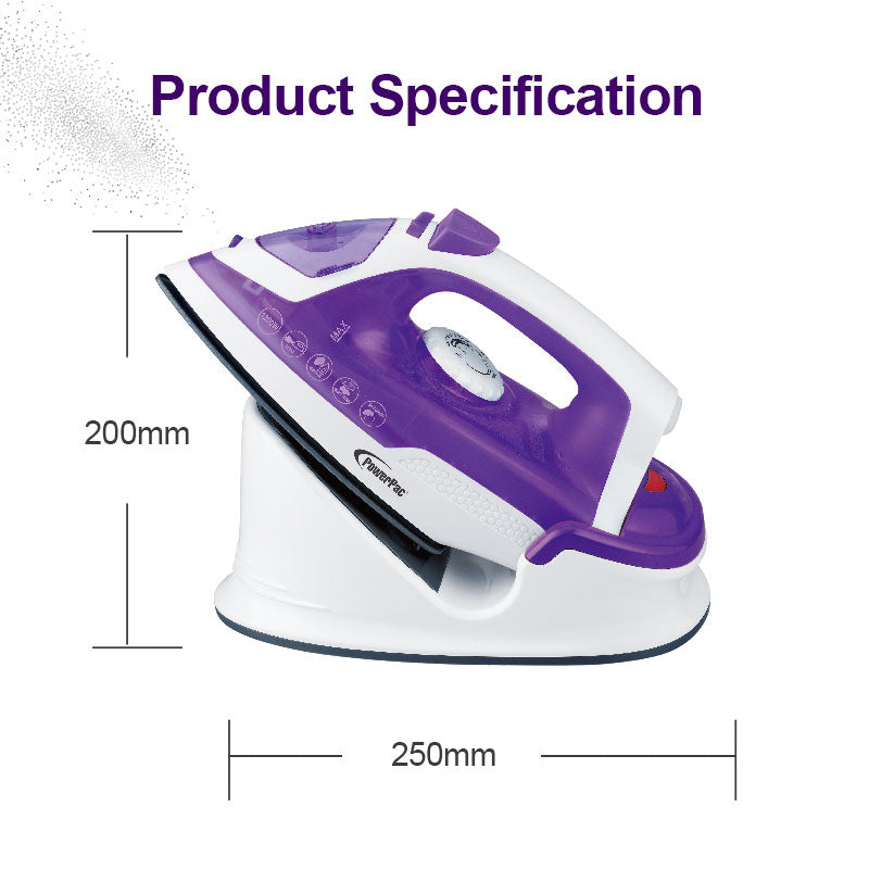 Cordless Iron with Steam & Spray (PPIN1014) - PowerPacSG