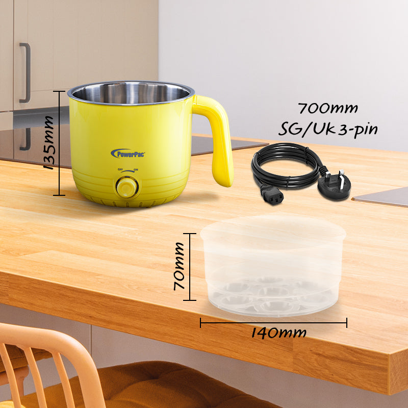 1.2L Stainless Steel Multi Cooker, Steamboat, Steamer (PPJ2012) White