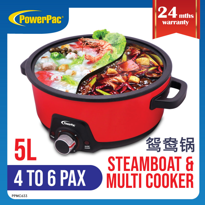 Steamboat &amp; Multi Cooker, Hot Pot 5L with Yuanyang Pot (PPMC633)