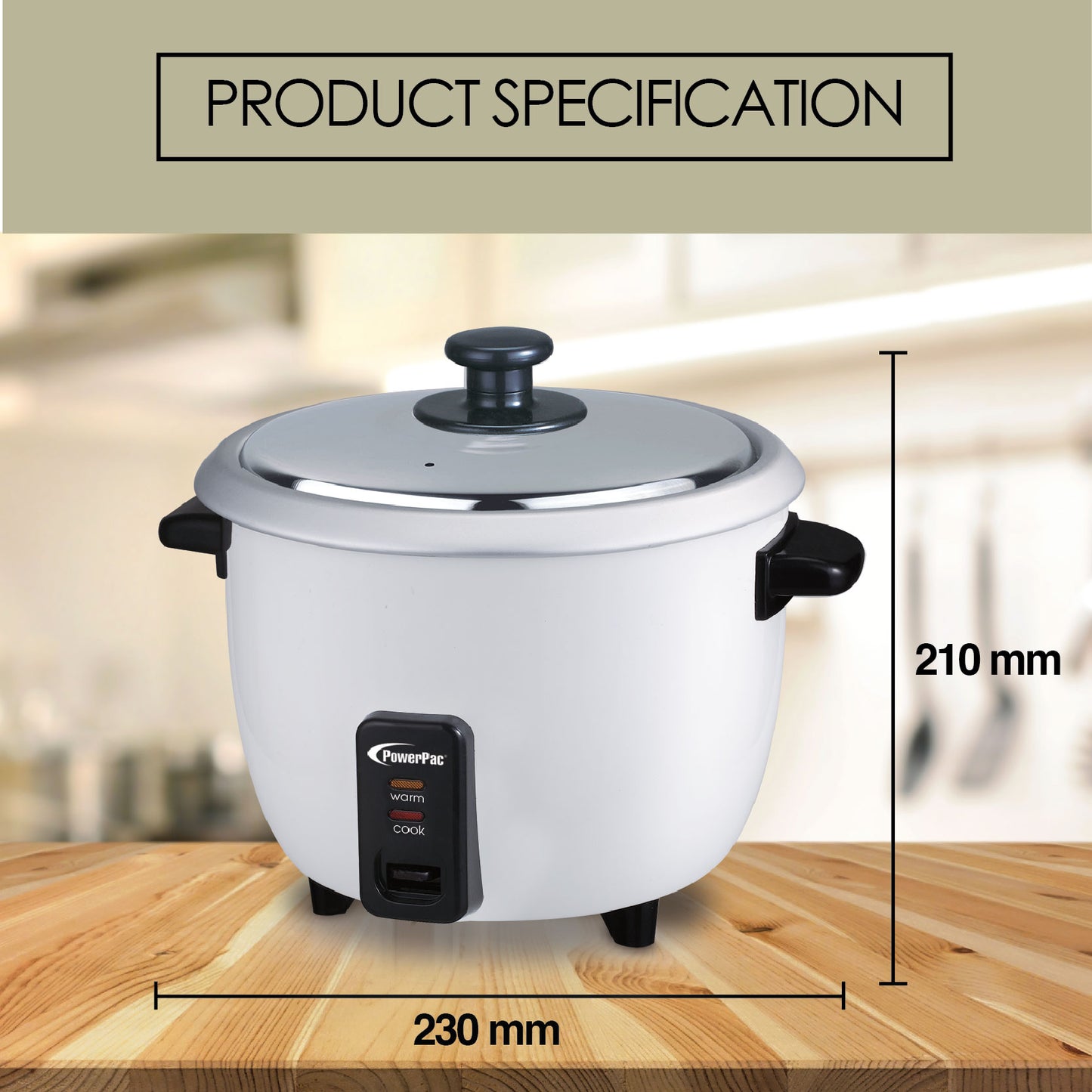 0.6L Rice Cooker with Aluminium inner pot (PPRC2) Green