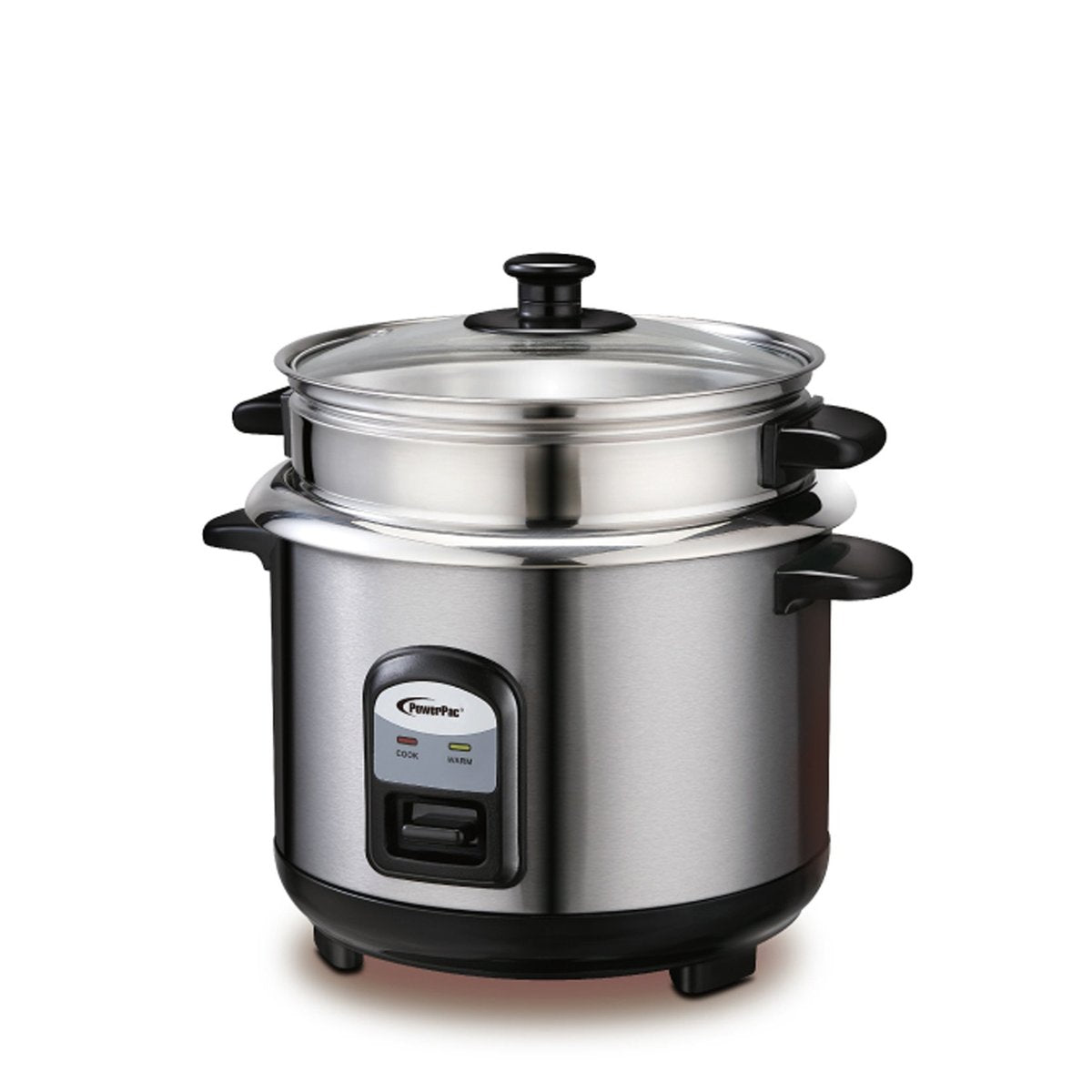 1L Rice Cooker with Stainless Steel Inner Pot &amp; Food Steamer (PPRC31) - PowerPacSG