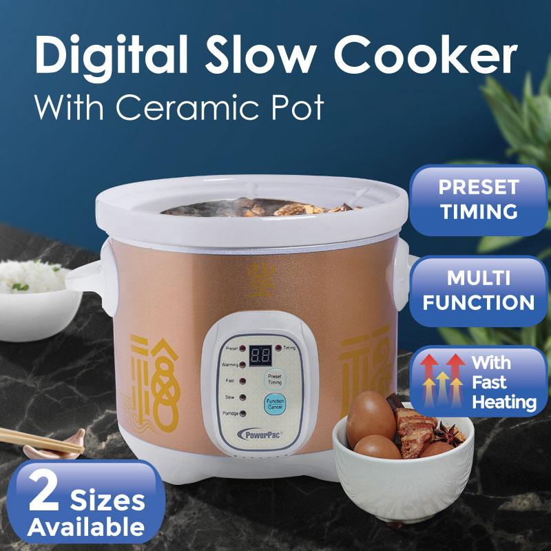 4.5L Digital Slow Cooker with Ceramic Pot (PPSC405) - PowerPacSG