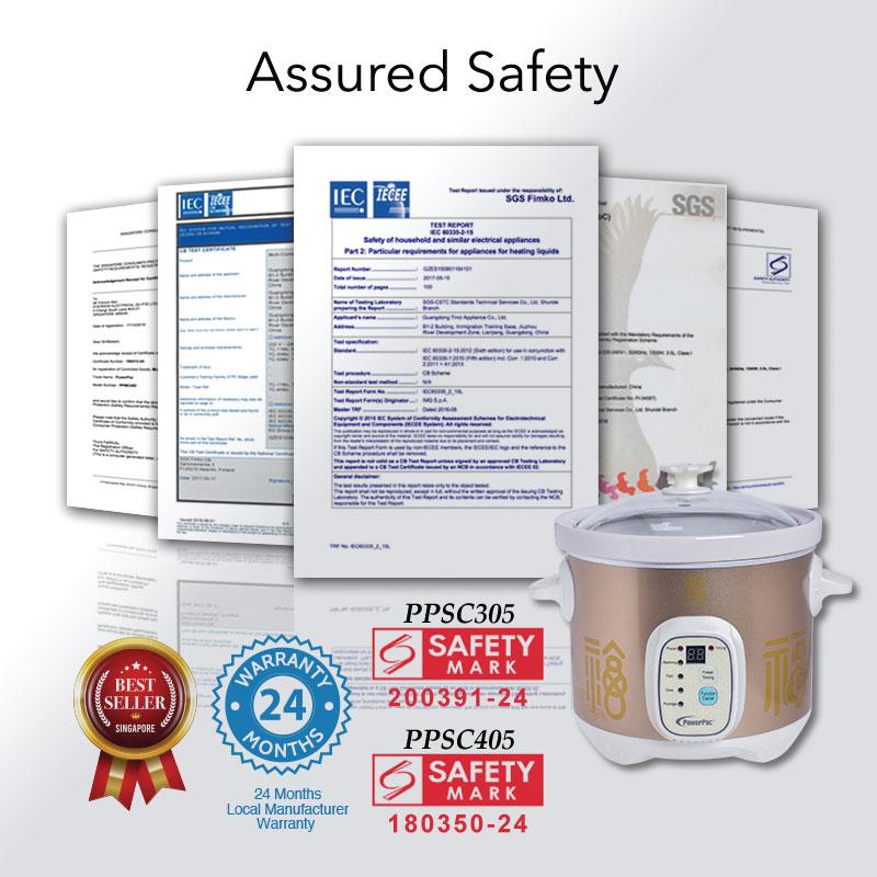 4.5L Digital Slow Cooker with Ceramic Pot (PPSC405) - PowerPacSG