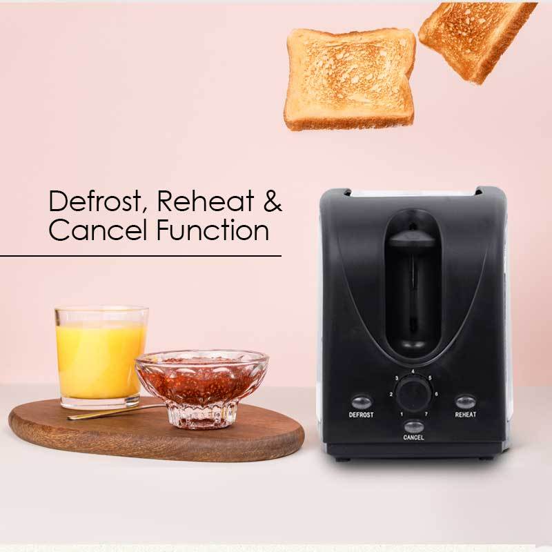 2 slice Bread Toaster Pop-Up with Defrost and Re-heat (PPT03) - PowerPacSG
