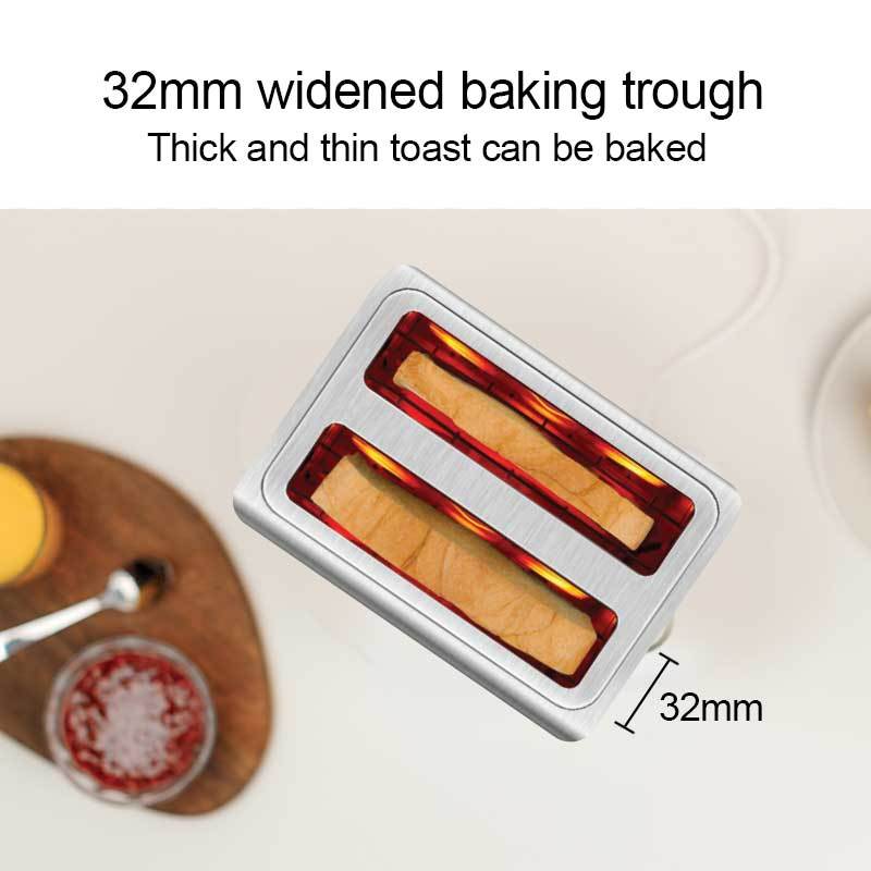 2 slice Bread Toaster Pop-Up with Defrost and Re-heat  (PPT03) - PowerPacSG