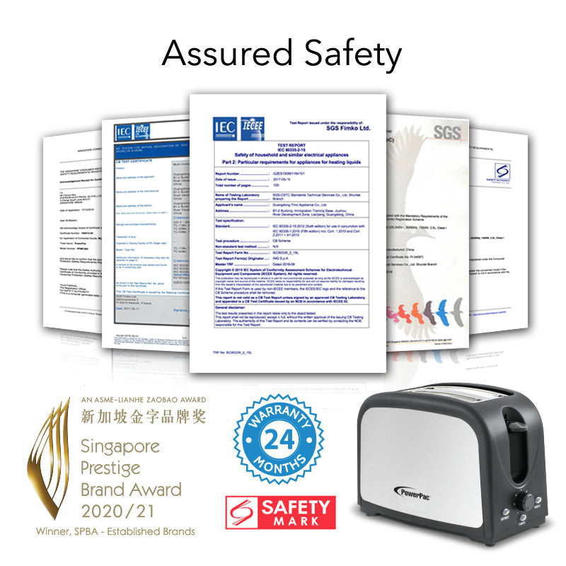2 slice Bread Toaster Pop-Up with Defrost and Re-heat (PPT03)